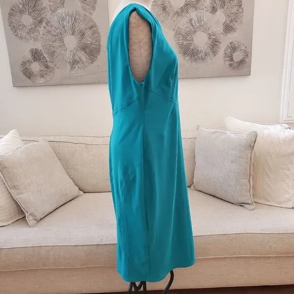 Zac Posen: Jujy Key-hole Sheath Dress In Teal - NEW